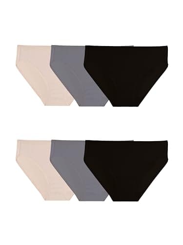 Fruit of the Loom Women's 6 Pack Microfiber Bikini Panties, Multi, S