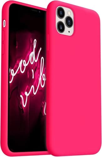 Elmo3ezz Compatible With Silicone Case for iPhone 14 Pro 6.1-Inch, Silky-Soft Touch Full-Body Protective Phone Case, Shockproof Cover with Microfiber Lining (Hot Pink) Cellular phone case