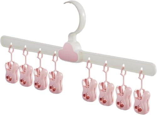 8-Clip Rotating Socks Hanger and Underwear Drying Rack with Strong Grips