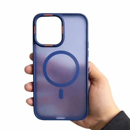 EcoSystem Magnetic Matte Case for iPhone 16 Pro Max (6.9 Inch) – Shockproof Slim Transparent Cover with Camera Protection, Anti-Fingerprint, Wireless Charging Compatible – (Blue) Cellular phone case