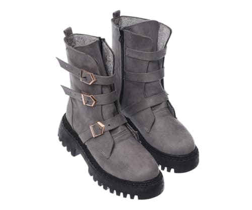B&W womens B&W-W056-Grey Sneaker Boot