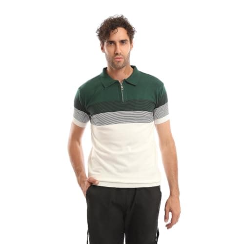 Andora Mens Tri-Tone Striped Summer T-Shirt (pack of 1)