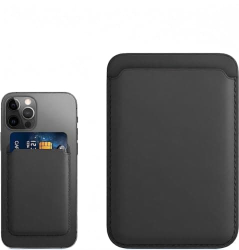 Magnetic Phone Card Holder Wallet Compatible Slim PU Leather