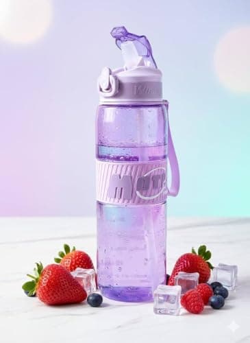 Generic Water bottle – 850ml, With straw, 100% leak-proof, secure lid, Lightweight and healthy (BPA-free), Available in multiple colors, .bak
