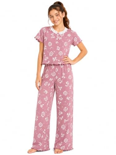 Caesar Girls Girls' Two-piece Pajama Set With Prints Outerwear