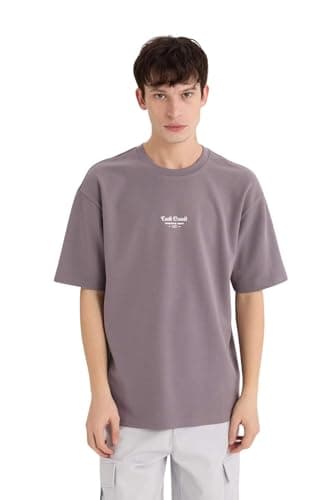 DeFacto Mens Young Boxy Fit Crew Neck Short Sleeve Knitted T-Shirt T-Shirt (pack of 1)