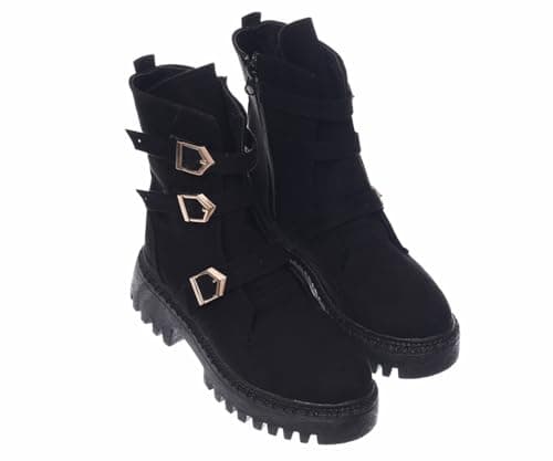 B&W womens B&W-W056-Black Sneaker Boot