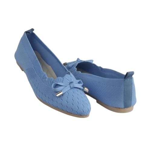 حذاء حريمى مسطح تريكو قماش 914 لبنى 39 Shoes