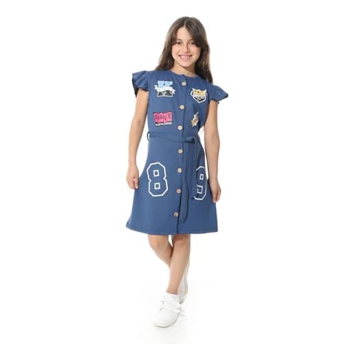 Red Circle Girls Front Printed Dress Front Printed Dress