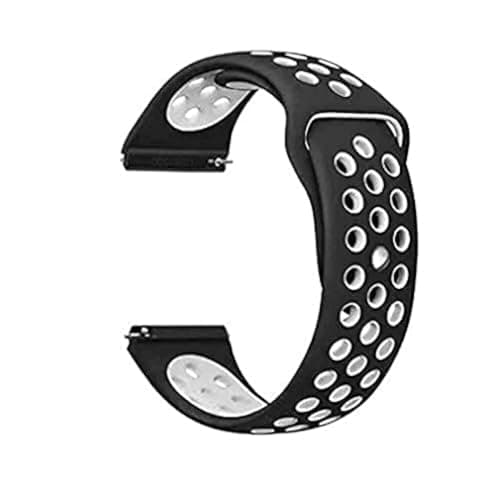 FLIPMAZE Soft Silicone Band Strap Compatible for Samsung Galaxy Watch 3 45mm Samsung Gear S3 Frontier Classic Amazfit Pace Stratos Realme Watch S/S pro oneplus Watch Strap - 22mm - Black&White