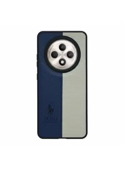 Soft Leather Back Case for Men Women (Compatible with Oppo Reno 12F 4G) Classic Fashion Luxury Leather Back Case Durable Genuine Leather Lightweight Comfortable Soft Leather (Blue)