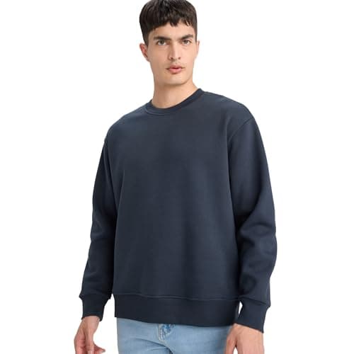DeFacto Mens Casual Relax Fit Crew Neck Knitted Sweat Shirt T5139AZ Sweat Shirt (pack of 1) Sweatshirt