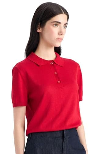 DeFacto womens Core Regular Fit Polo Neck Short Sleeve Tricot Pullover Pullover (pack of 1) Coat