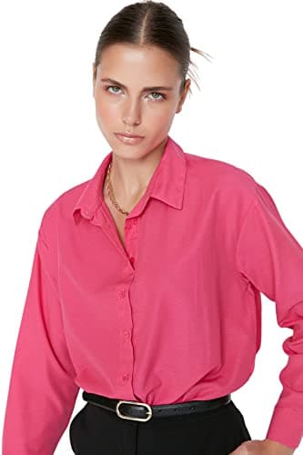 Trendyol Women Loose Fit Cotton Woven Shirt TWOAW20GO0107 Shirt (pack of 1)