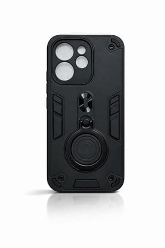 Case Compatible with OPPO RENO 15 5G Dual Layer Protective Shockproof Hard Armor Cover with 360° Rotating Finger Ring Kickstand and Car Magnetic Mount (Black) Cellular phone case