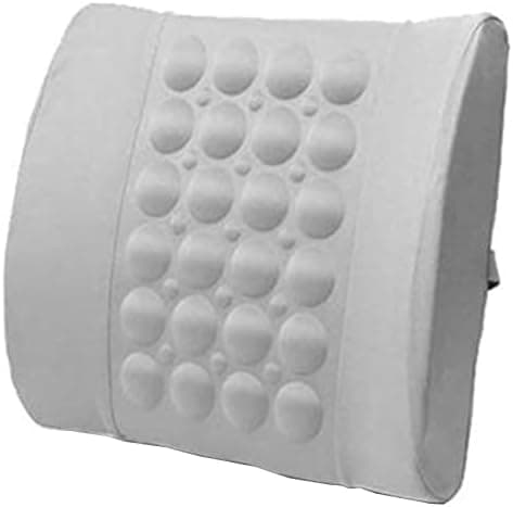 Lumbar Pillow Back Cushion Lumbar Support Waist Support Cushion for Car Seat Massage Beads Office Chair Wheelchair Grey (1 Pack) Body positioner