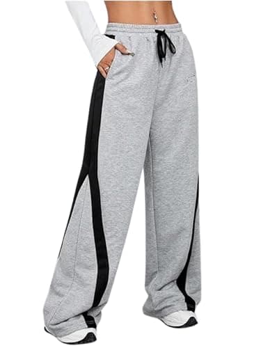 MEZA Women's Wide Leg Sweatpants - Summer Milton Anti-Pilling Side Pocket, Comfortable and Stylish Fit Pants