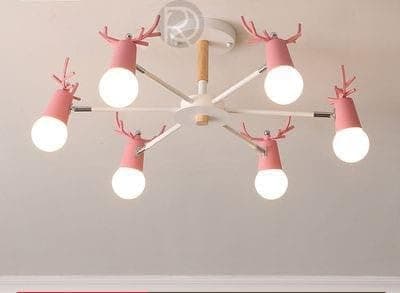 Generic Pendant Light 6 Bulb Without Bulbs 25x50x25cm Pink Light fixture