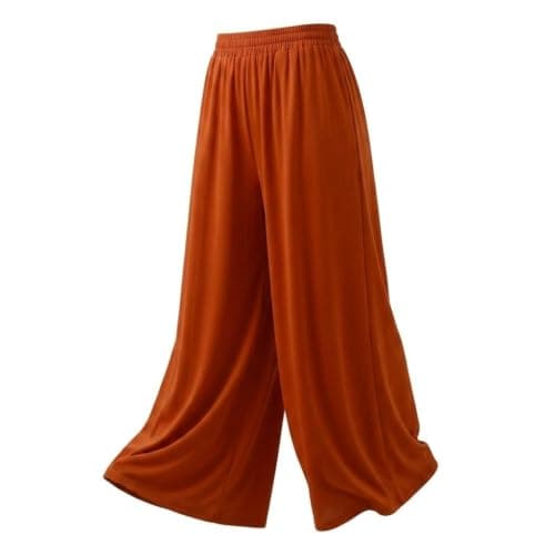 N ان Women Casual Elastic Waist Wide Leg Pants Xl Orange