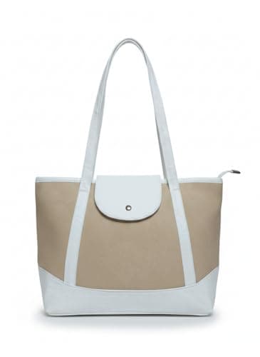 شنطه حريمى يد جلد مطعم قماش Handbag