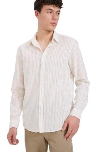 DeFacto Mens Casual Regular Fit Polo Neck Long Sleeve Woven Top Long Sleeve Shirt Shirt (pack of 1)