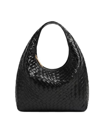 Women's Leather Small Embossed Shoulder Bag Color:Black Handbag