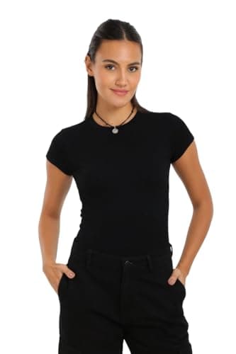 CARINA Womens Slim Fit Ribbed Top Modern Shirt