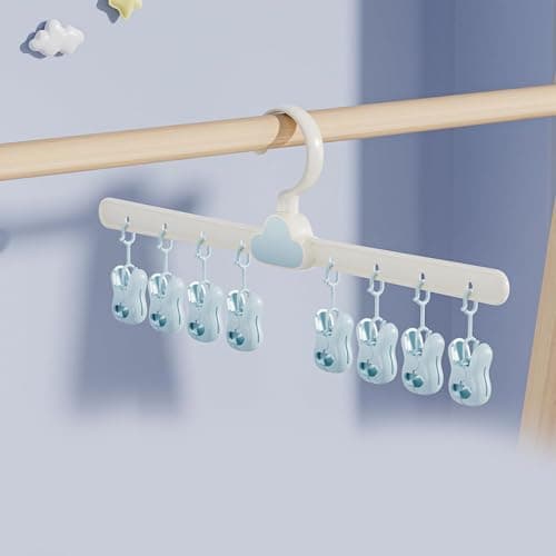 360 Degree Rotating Laundry Hanger with 8 Strong Clips for Underwear Socks and Small Clothes Compact Durable Practical Hanging Rack for Home and Balcony Drying rack