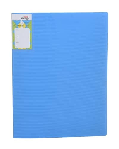 A4 Holder 20-Sheet Paper Ribbed- Blue File folder