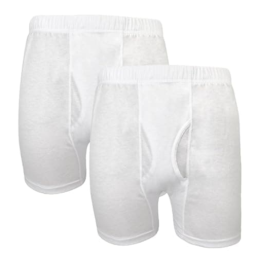 Calvino Cotton Set Of 2 Pieces High Waist Boxer With Side Open For Men-White-4XL Underpants