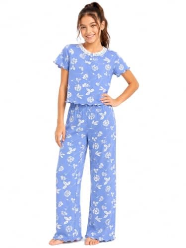 Caesar Girls Girls' Two-piece Pajama Set With Prints Outerwear