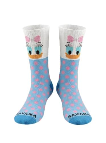 Havana Socks Pink Bowtie Duck Socks H-WITD10 | Mid-Calf Length, Cotton Blend, Breathable, Comfortable
