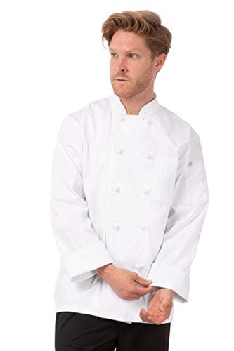 Chef Works Men's Bordeaux Chef Coat, White, L