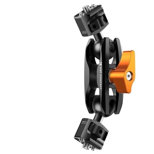 K&F Concept Mini Magic Arm, 2X 360° Ball Head | with 1/4"-20 Screw, 360° swivelling Ball Head, Aluminum Alloy Camera Monitor Mount Arm, MS14