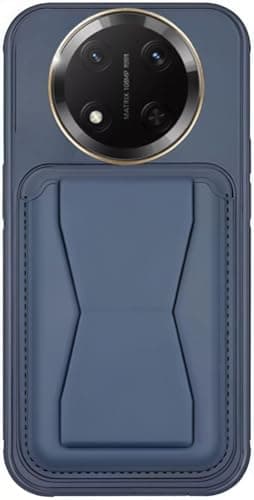 3M Store Leather Case Compatible for OPPO RENO 12F Shockproof Leather Back Card Storage & case built-in Stand PU leather for a stylish look, comfortable grip (Blue) Cellular phone case