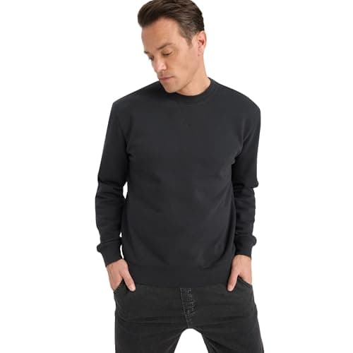 DeFacto Mens Casual Regular Fit Crew Neck Knitted Sweat Shirt E8339AX Sweat Shirt (pack of 1) Sweatshirt