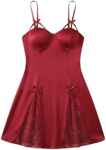 Women's Home Nightgown (Nightgown) (Red) – Comfortable and Practical Nightwear | Suitable for Spring, Summer and Autumn (Code 7668) Nightgown nightshirt