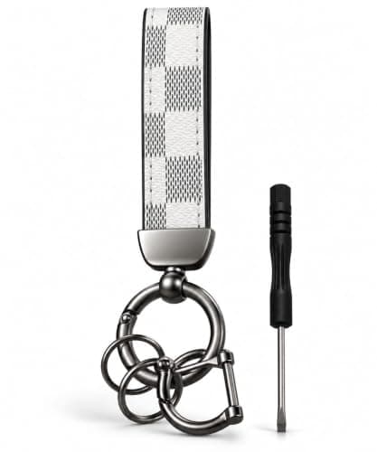 Premium Woven Keychain Wrist Strap with Metal Key Ring, Quick-Release Clip & Screwdriver Tool for Easy Ring Assembly, Durable Lanyard Key Holder with Stylish Design keychain,3