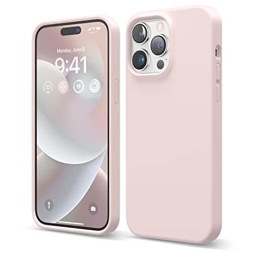 elago Liquid Silicone Case Compatible with iPhone 14 Pro Max Case (6.7"), Premium Silicone, Full Body Protection - 4 Layer Shockproof Phone Cover, Anti-Scratch Soft Microfiber Lining (Lovely Pink) Cellular phone case