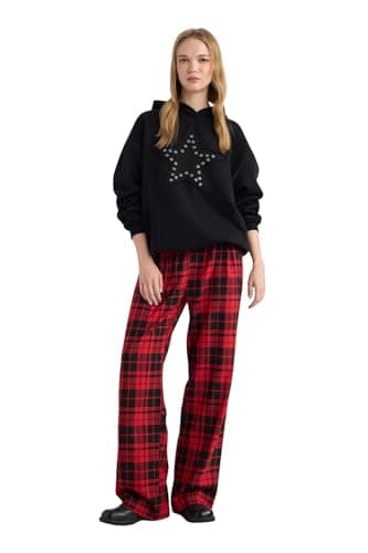 DeFacto Womens Straight Coool Woven Bottom Trousers D9547AX Trousers Pants