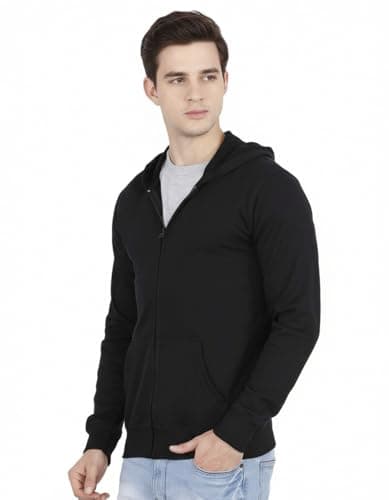Men's Full Zip Hoodie, Black, Sweatshirt
