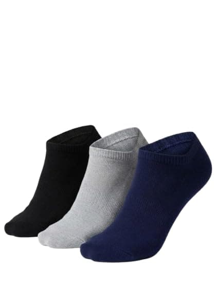 Freska No-Show Socks, 3 Pack, Multi Colour, Unisex, Cotton-Rich, Breathable, for Loafers, Sneakers and Casual Shoes 62211001007