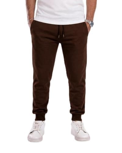 Cotton Blend Sweatpants for Men with Side Zipper Pockets – White Eagle Brand – Plain Classic Joggers Pants