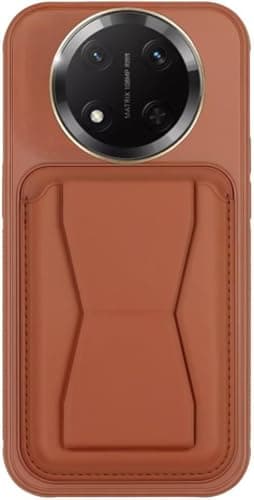 3M Store Leather Case Compatible for OPPO RENO 12F Shockproof Leather Back Card Storage & case built-in Stand PU leather for a stylish look, comfortable grip (Brown) Cellular phone case