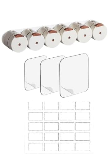 Wall Mount Magnetic Spice Organizer Set with Clear View Storage Jars