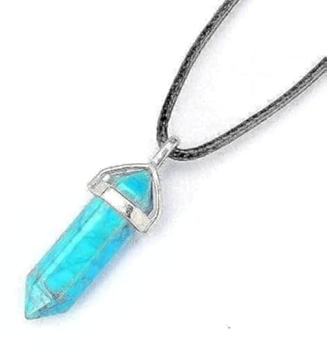 Blue Turquoise Healing Point Chakra Pendant Necklace