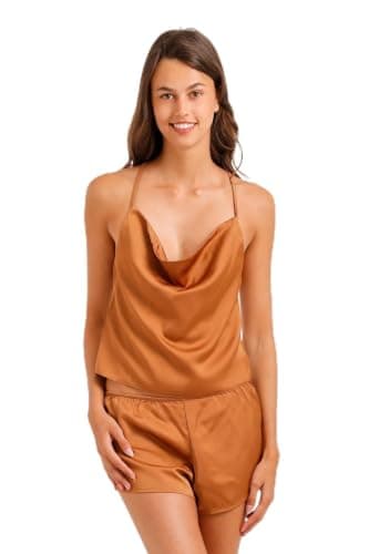 Carina Satin Cowl Neck Pyjama Pajamas