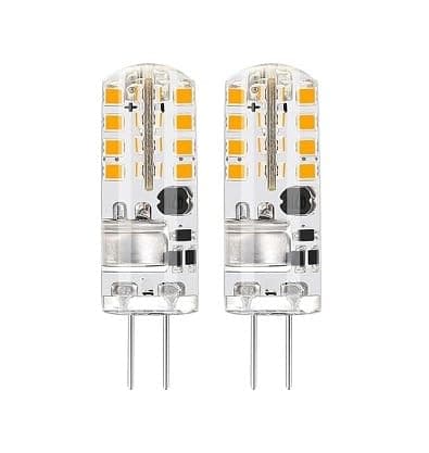 G4 LED Bulbs, 2 Pack Warm Yellow & Fork Bulb, G4 Bulb AC 220-240V Flicker Free Non-Dimmable Energy Saving Bulbs for Bedroom Living Room… Light bulb