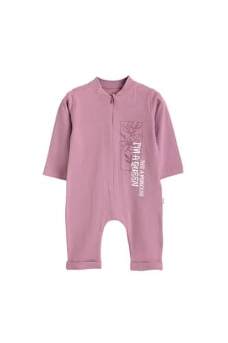 Junior Baby Girls Long Sleeve Romper Jumpsuit - Soft Cotton Blend One-Piece Outfit with Snap Closure, Printed Infant Playsuit, Multicolor, 03