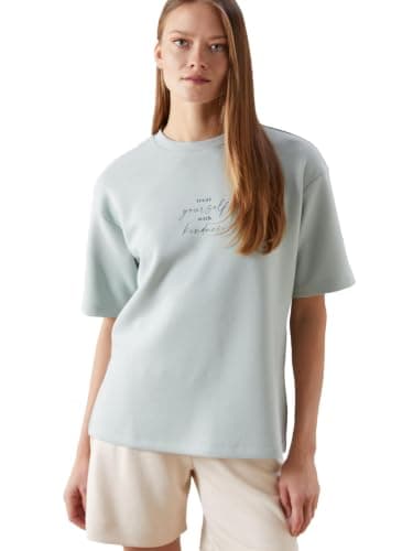 LC WAIKIKI Woman Crew Neck Printed Oversize Women's T-Shirt